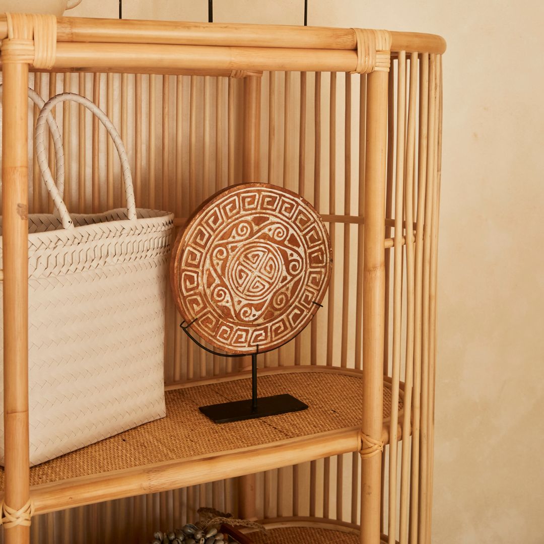 Woven Rattan Tote Bag | White