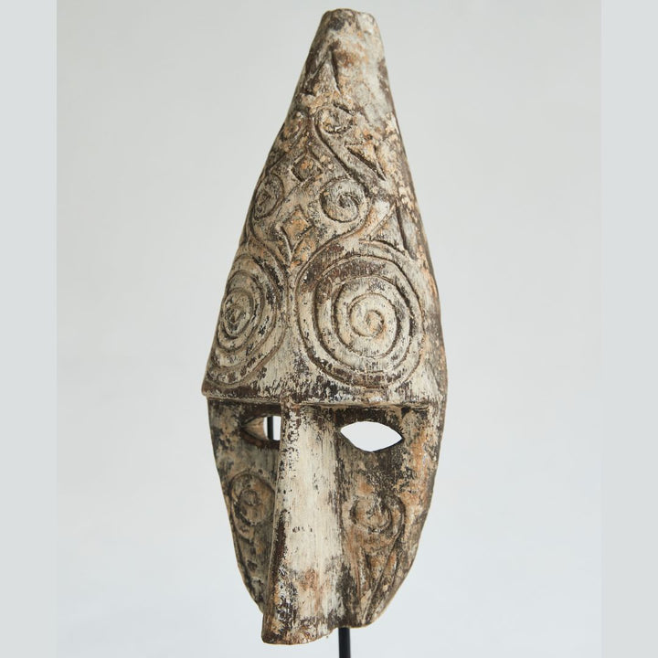 Antique Wooden Tribal Mask on Stand