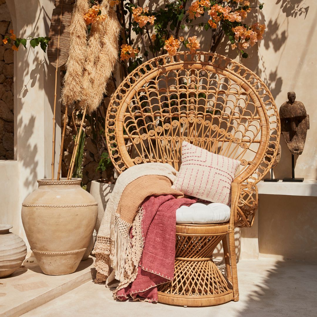 Geometric Cushion | Blush Embellishment