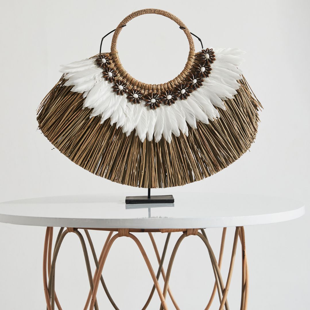 Raffia Wall Hanging on Stand