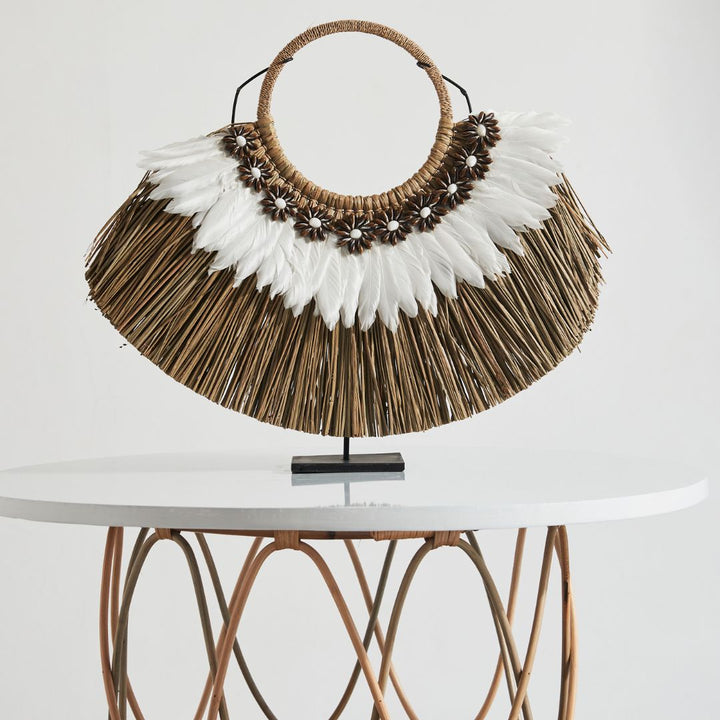Raffia Wall Hanging on Stand