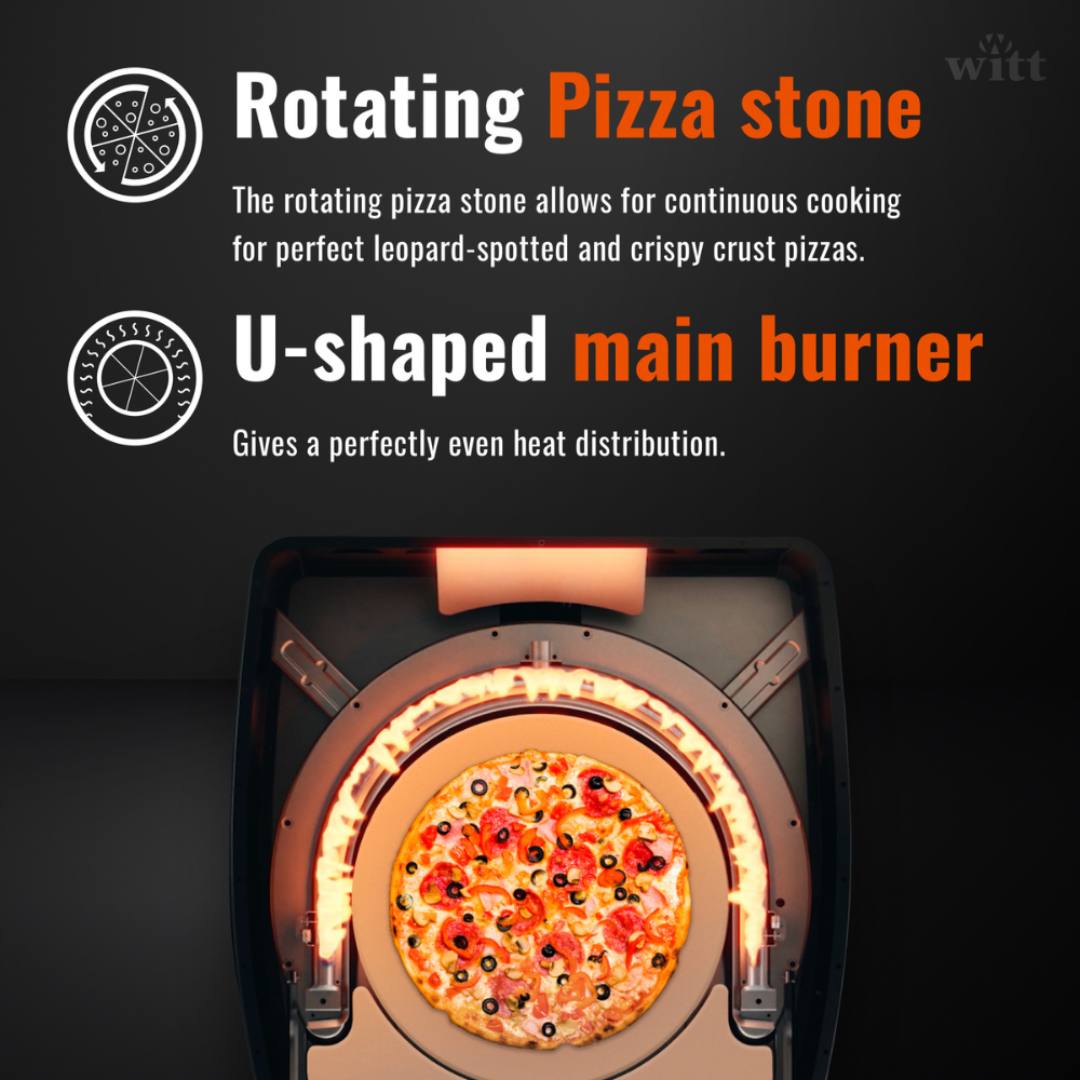 WITT Etna Rotante Gas Powered Pizza Oven w/ Rotating Stone 16"