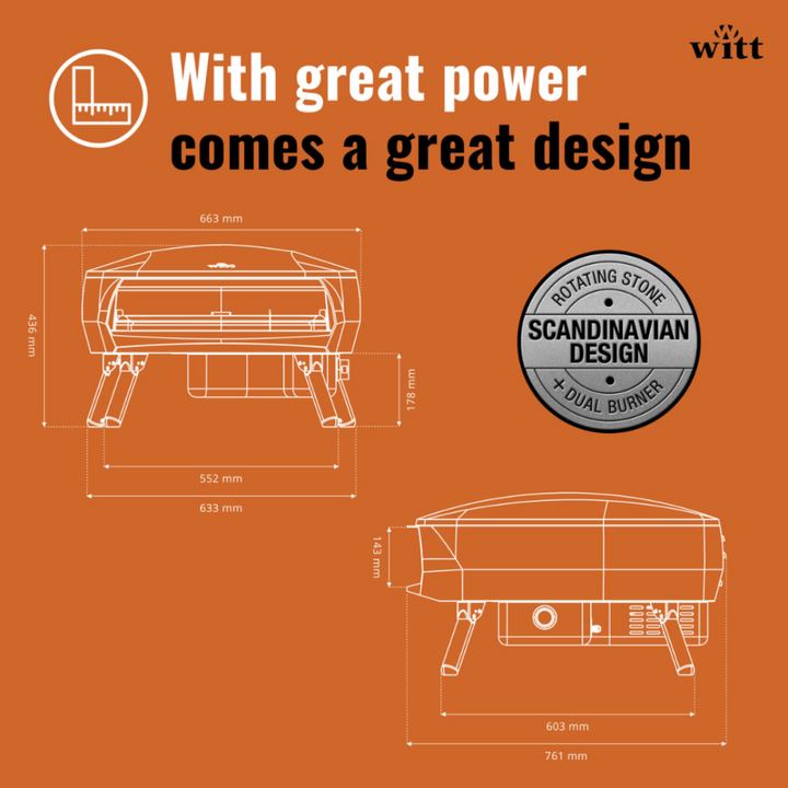 WITT Etna Rotante Gas Powered Pizza Oven w/ Rotating Stone 16"