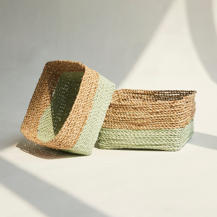 Seagrass Baskets/Natural and Green
