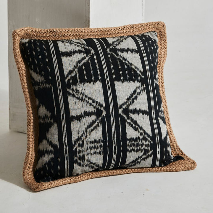 Tribal Cushion with Raffia Edging