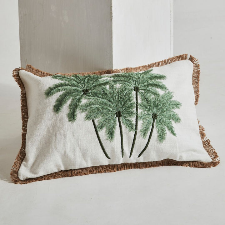 Cocos Palm Cushion with Fringe