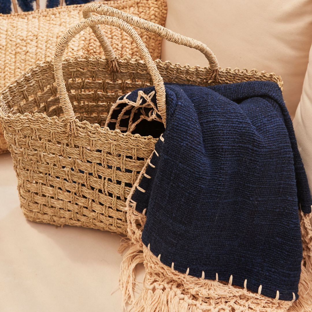 Woven Rattan Tote Bag | Natural