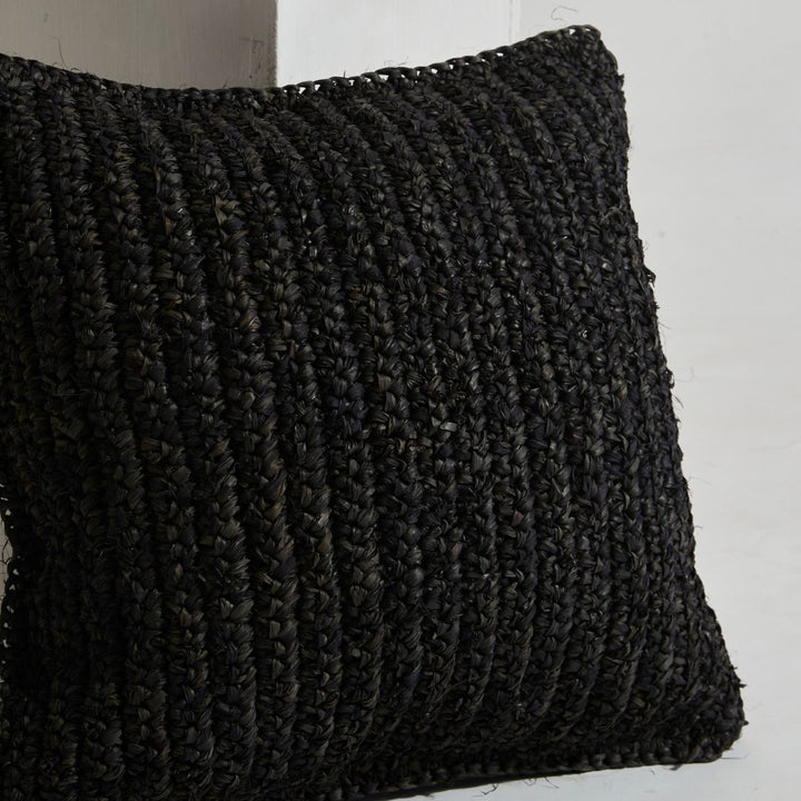 Raffia Cushion | Black