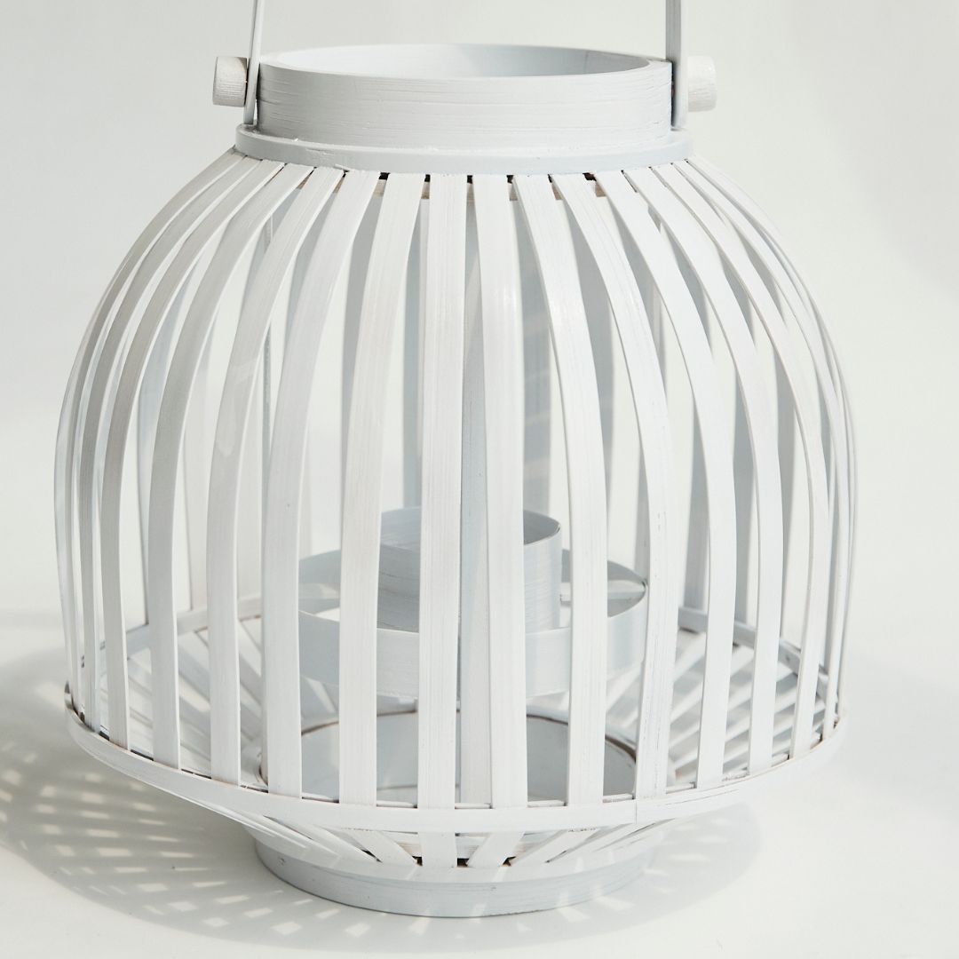 Metal  Lantern Candle Holder | White