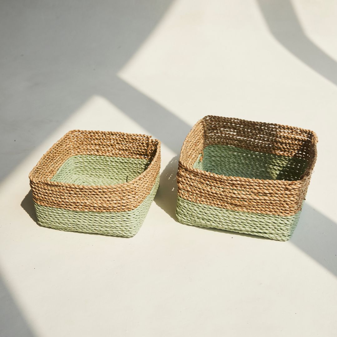 Seagrass Baskets/Natural and Green
