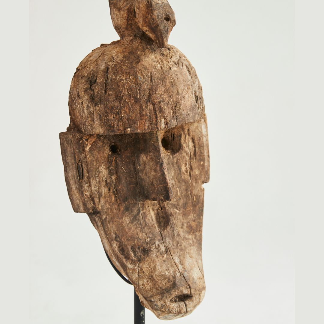 Wooden Tribal Mask on Stand