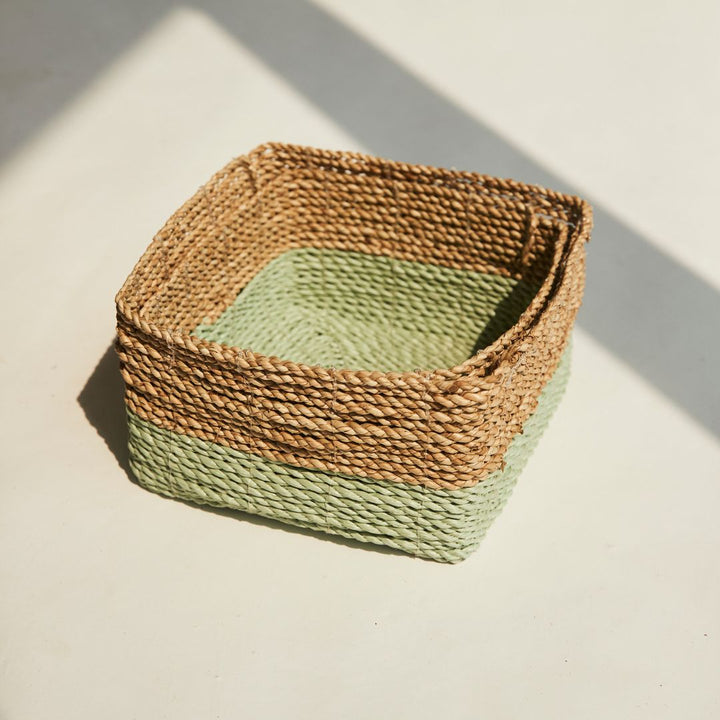 Seagrass Baskets/Natural and Green