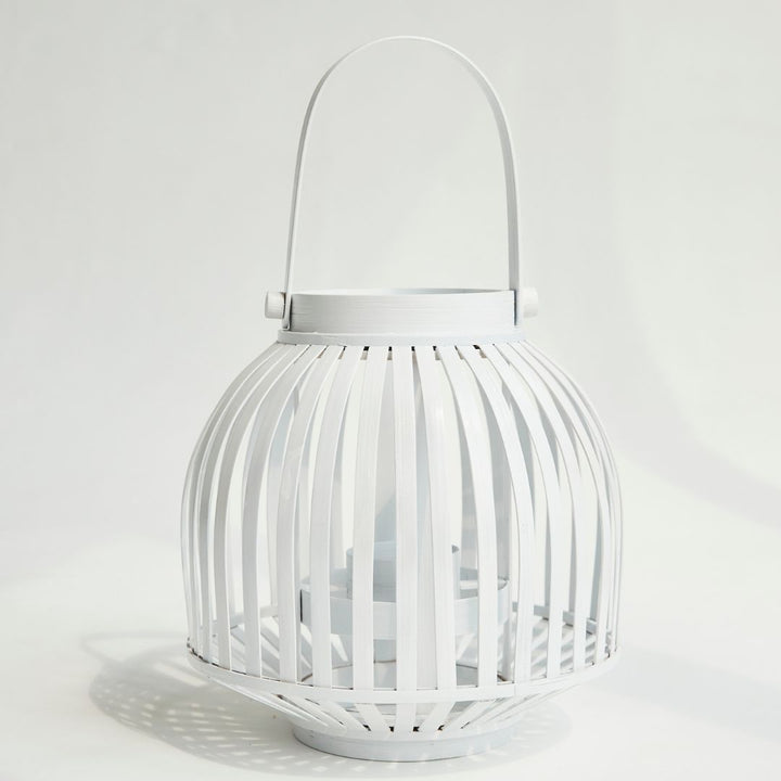 Metal  Lantern Candle Holder | White