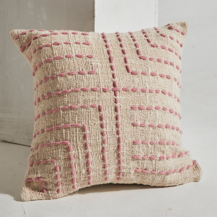 Geometric Cushion | Blush Embellishment
